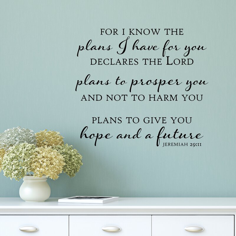 Belvedere Designs Llc Plans To Give You Hope And A Future Wall Quotes